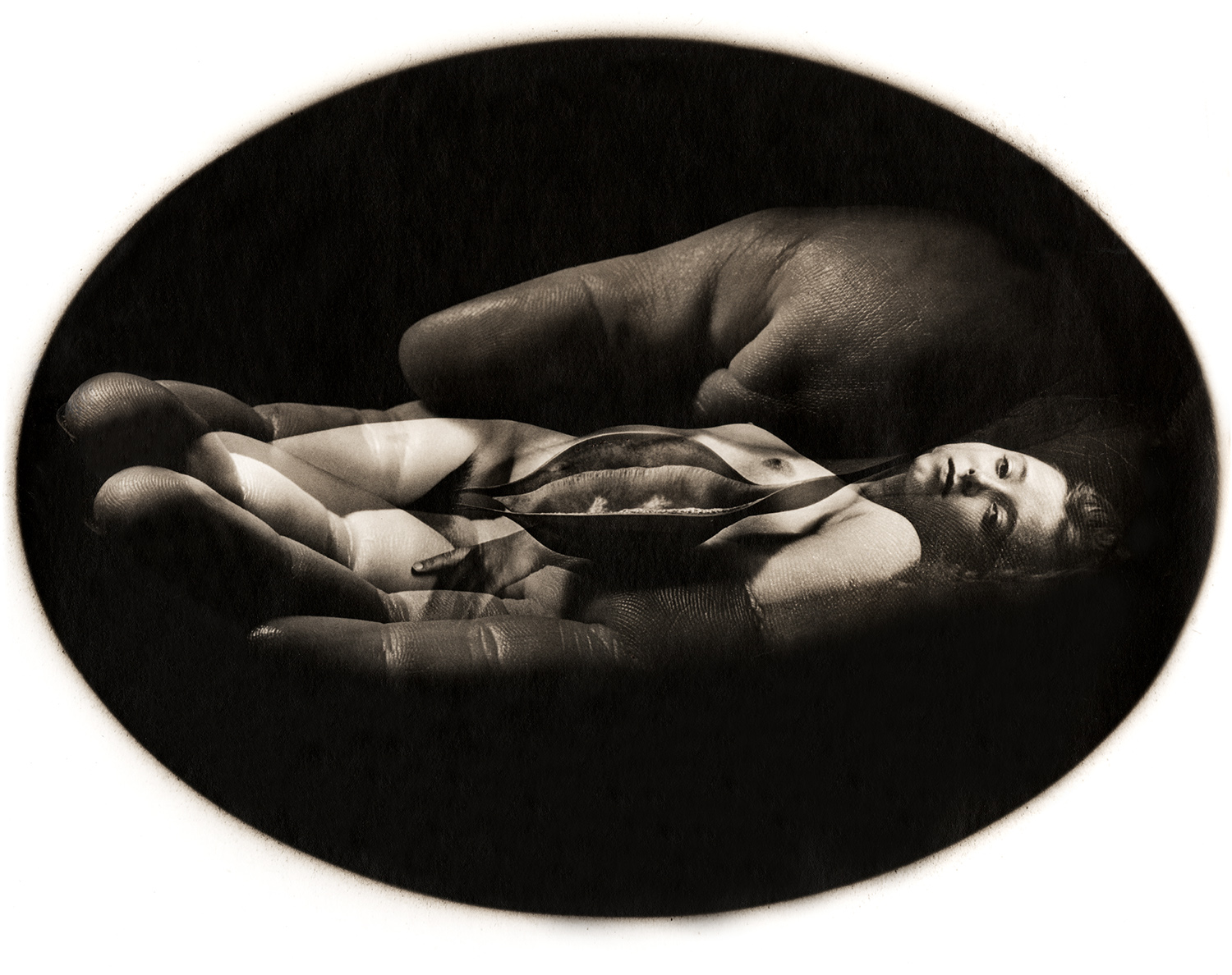 Jerry Uelsmann Untitled Oval Nude Catherine Couturier Gallery
