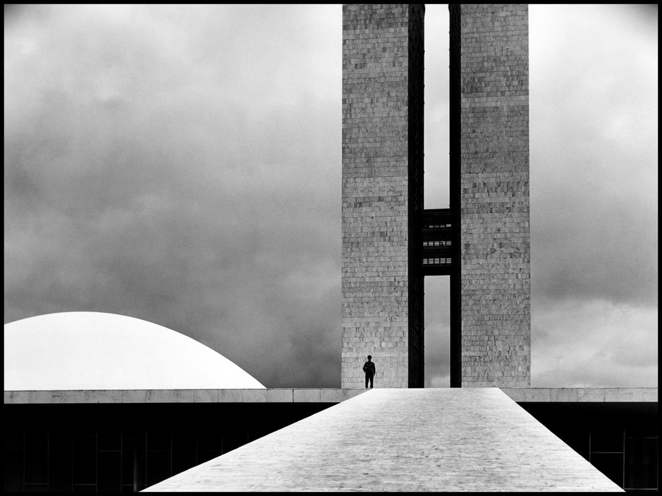 Brazil, Brasilia, 1961, The National Congress building by Oscar Niemeyer