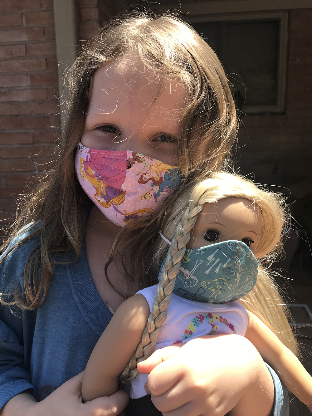 Charlotte and American Girl Doll with Face Masks