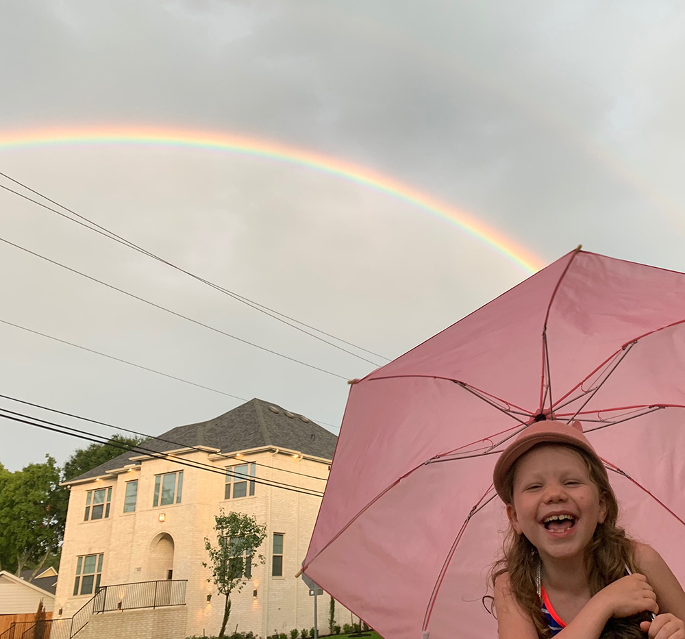 Charlotte with rainbow
