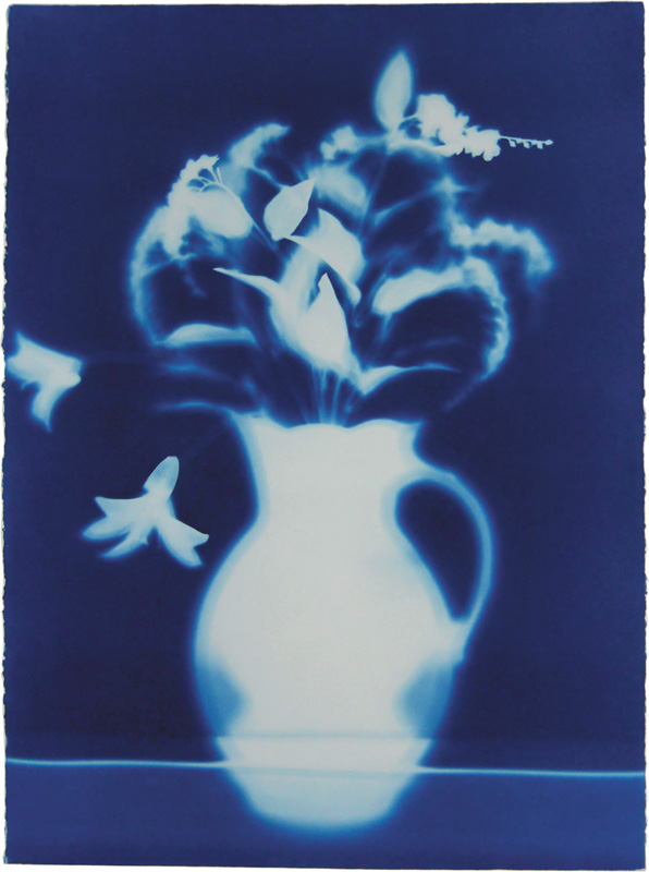 Pamela Ellis Hawkes, Floral Arrangement #7, Cyanotype, 30 x 22-3/8 in, 2011/201