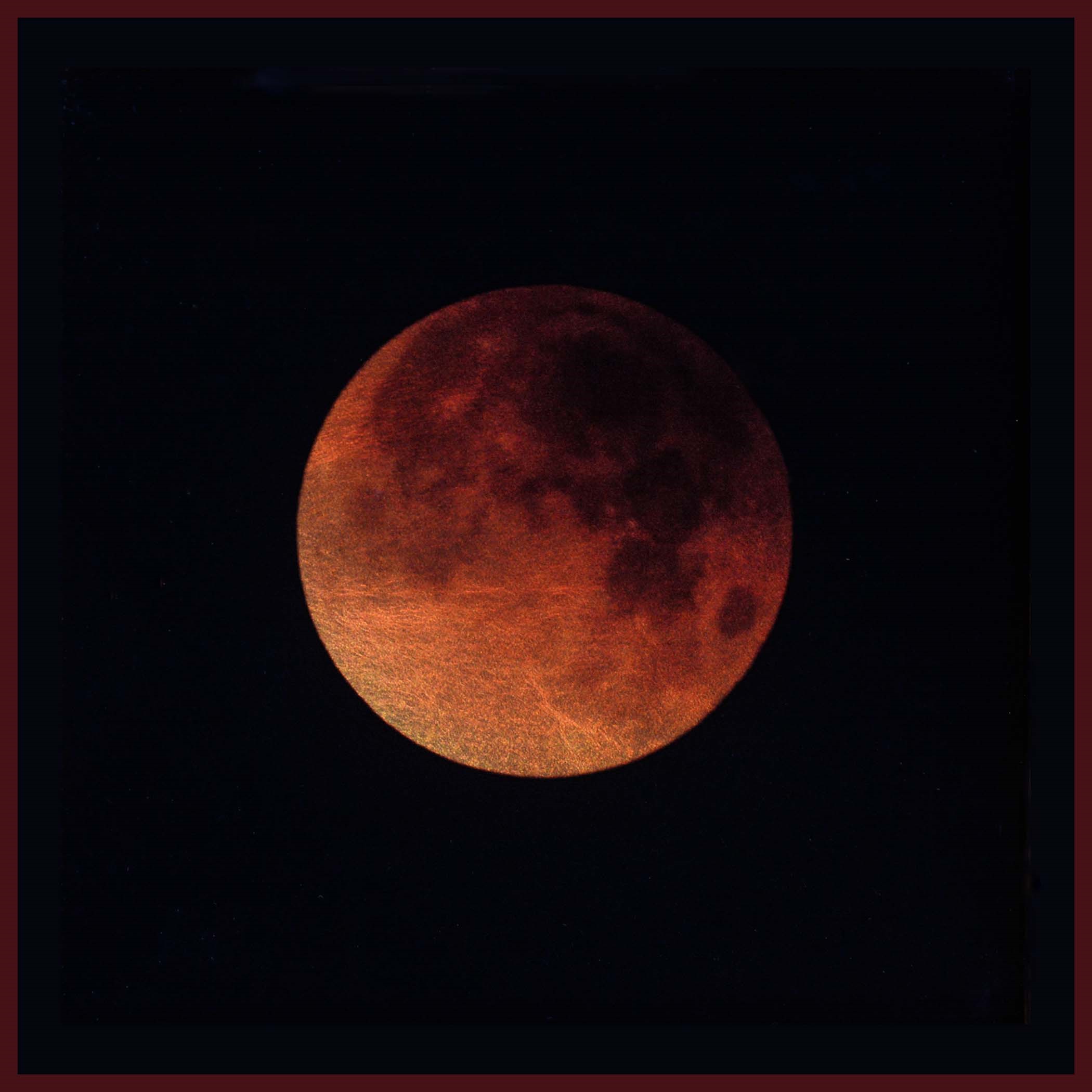 Lunar Eclipse Jan. 2018, Tuscon AZ, (Blood Moon), Kate Breakey, Orotone, Catherine Couturier Gallery