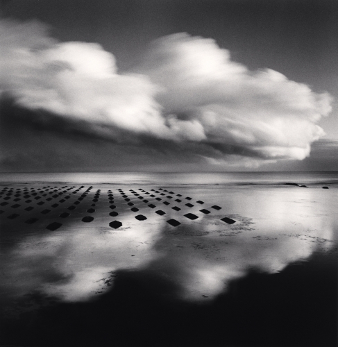 White Clouds and Seaweed Farm, Study 1, Hokkaido, Japan, Michael Kenna, Catherine Couturier Gallery